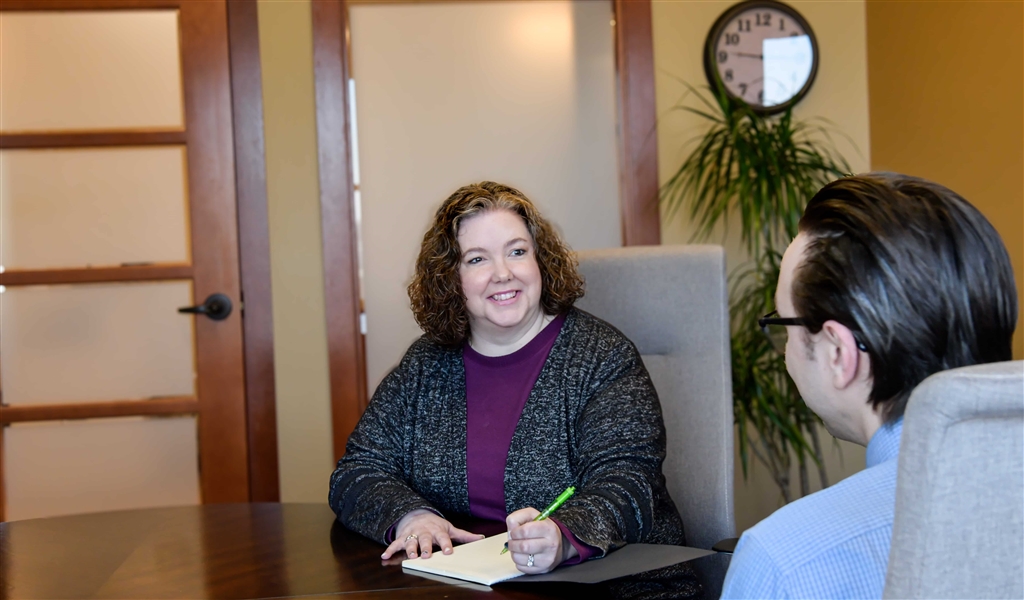 Photo of Lacey Braswell Counseling an individual