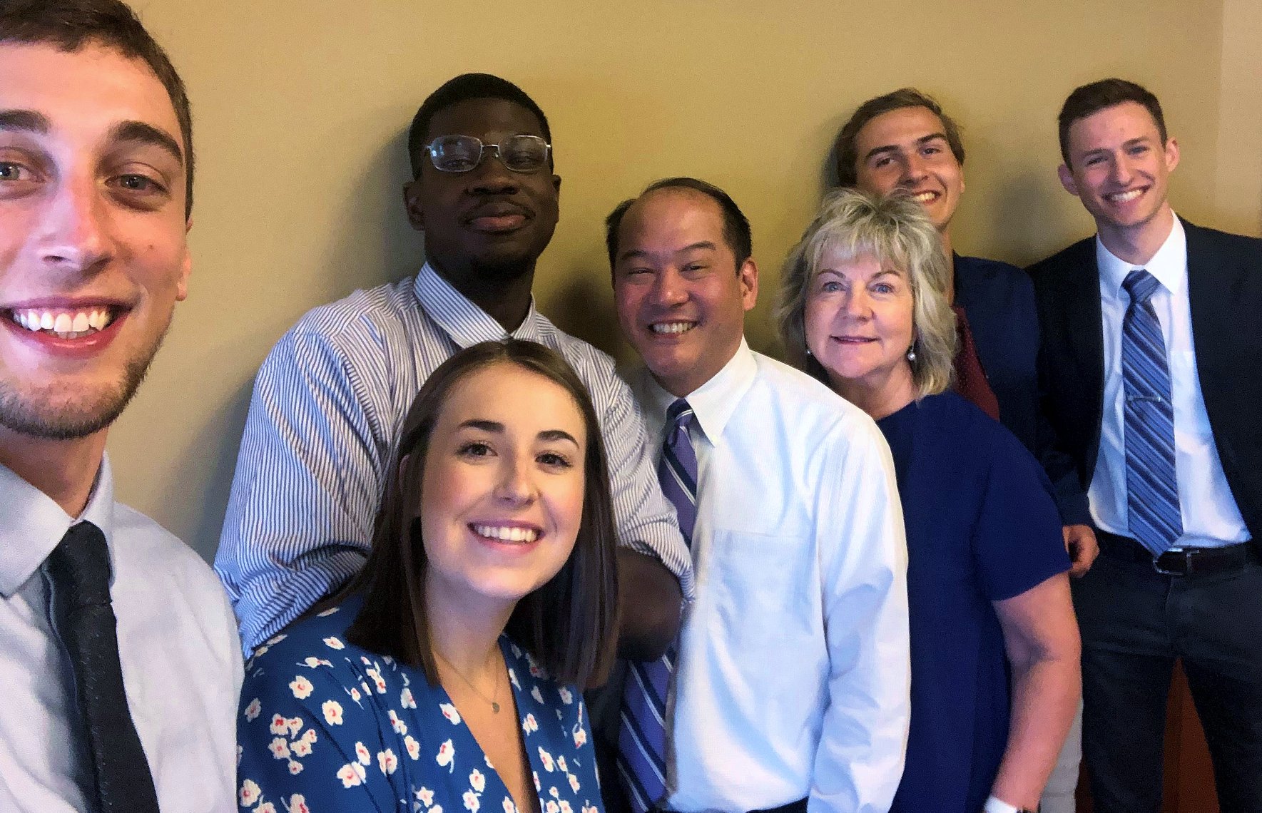 Intern selfie with Mark Kajita and Megan Clubb